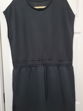 NWOT Sleeveless Black Drawstring-Waist Athleisure Dress